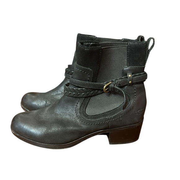 UGG AUSTRALIA KREWE MOTORCYCLE LEATHER ANKLE BOOTS Size 8 - Picture 7 of 14